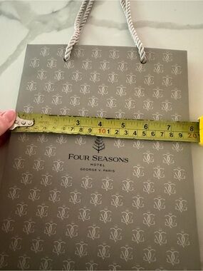 Four Seasons Hotel Paris Branded Gray gift Bag